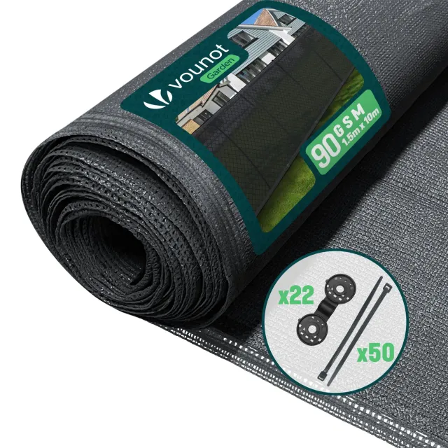 Vounot rete frangivista HDPE 1,5x10m antracite 90g/m²