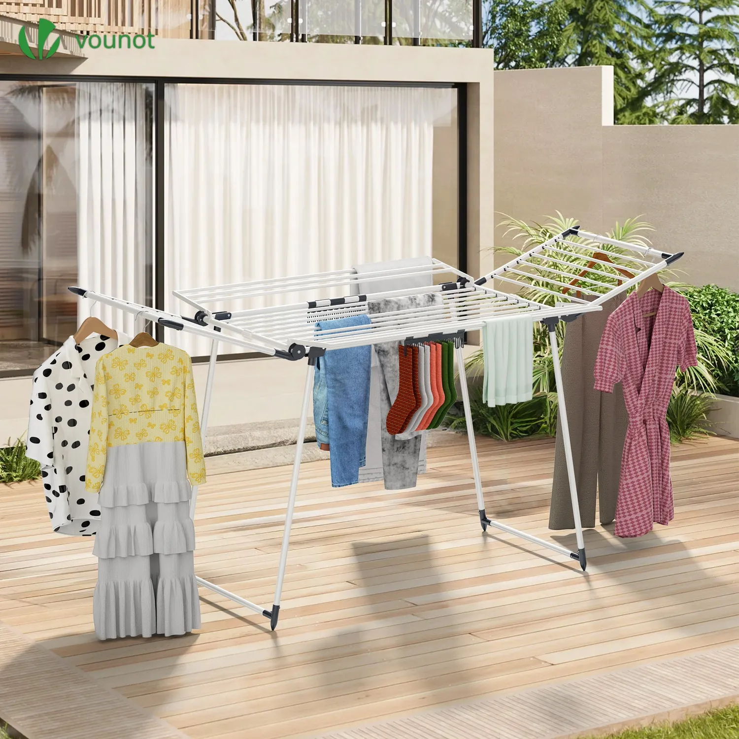Vounot Stendibiancheria ad Ali 175x92cm Bianco 20kg