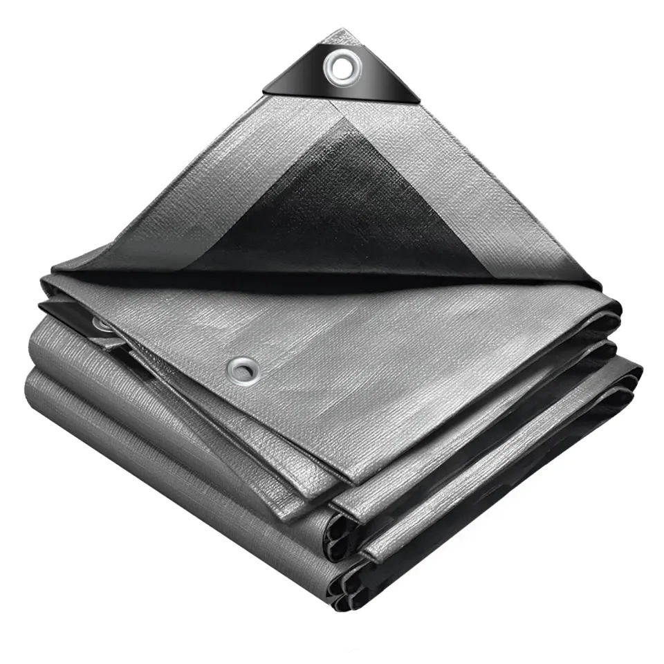 VOUNOT Telone Impermeabile 240 g/m² 4x8 m Grigio Nero