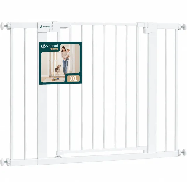 VOUNOT cancello sicurezza pressione 103-110 cm metallo bianco
