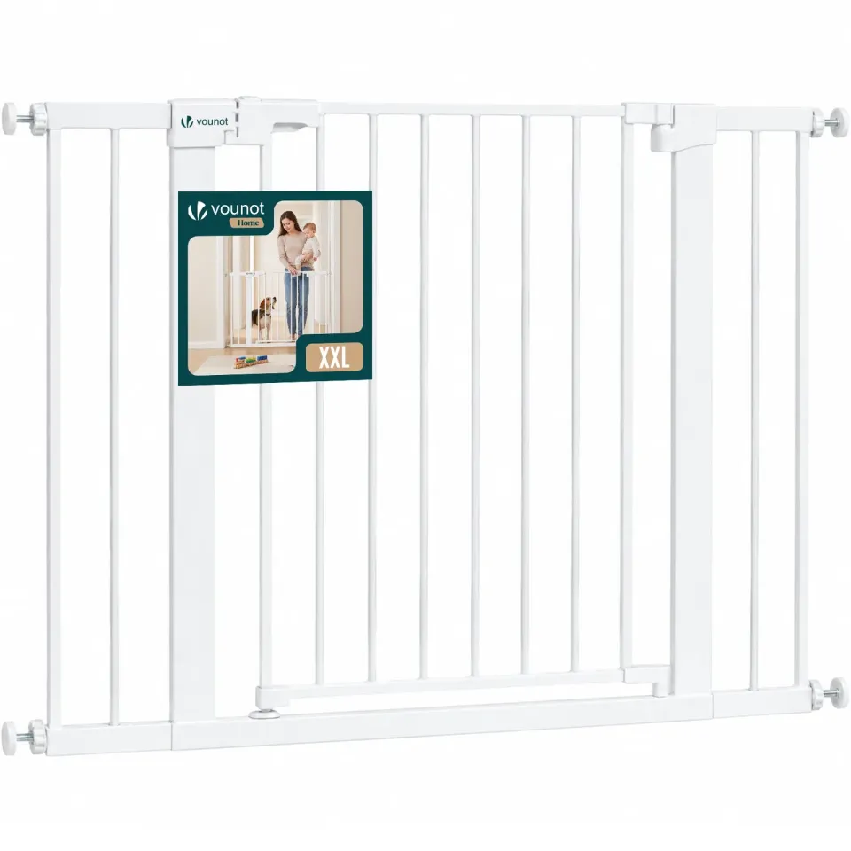 VOUNOT cancello sicurezza pressione 103-110 cm metallo bianco
