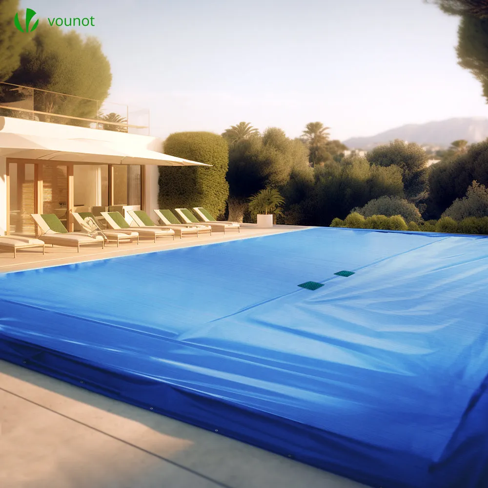 Vounot telo piscina rettangolare 8x14 m blu 160 g/m2