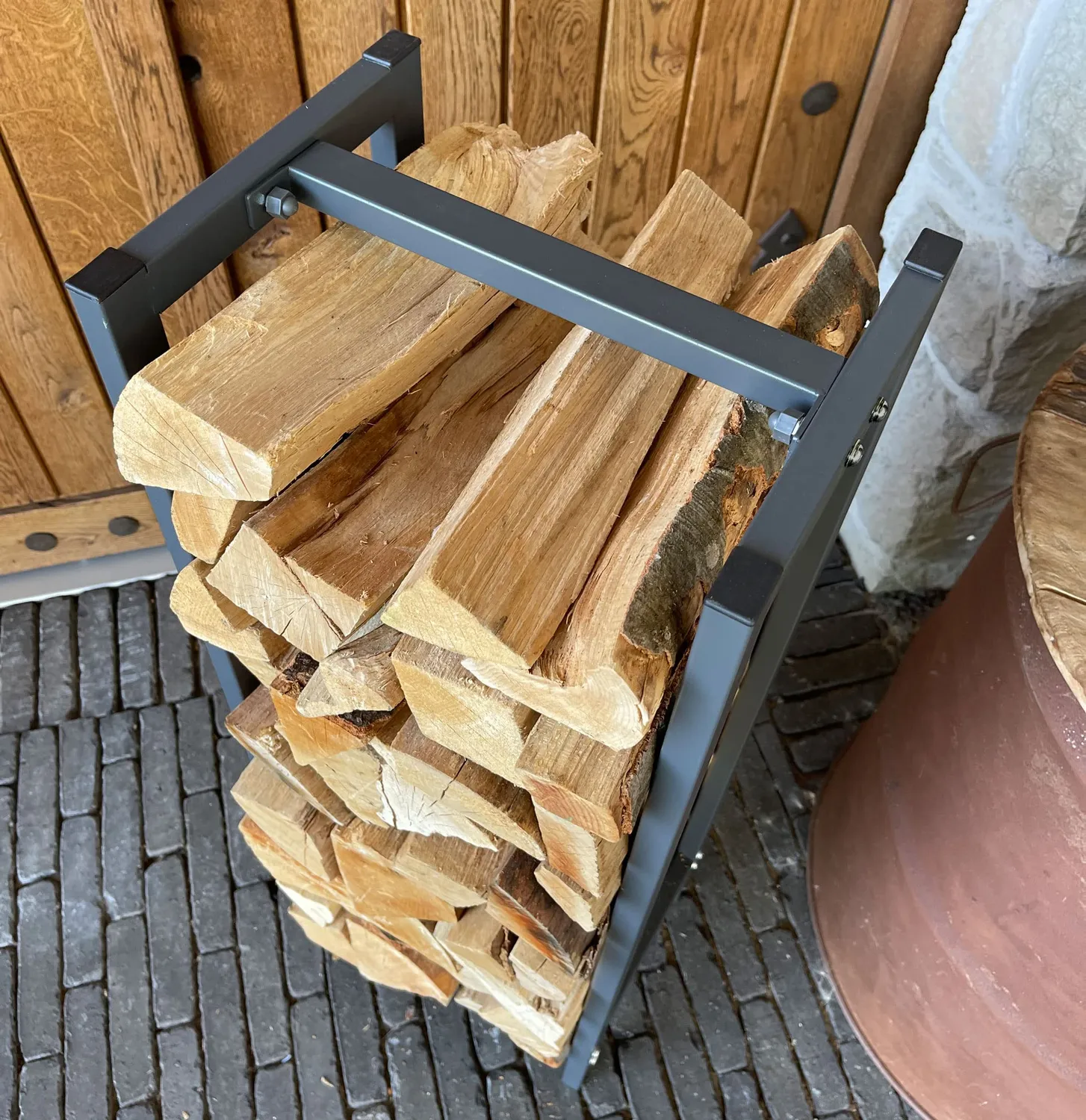 QUICK STAR Ripiano Legna 33x25x90 cm Antracite Acciaio