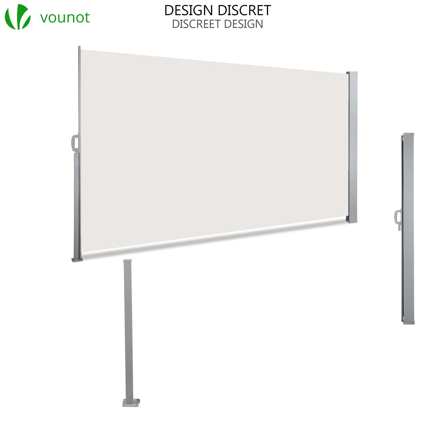 Vounot tenda laterale retrattile 180x300 cm beige anti UV