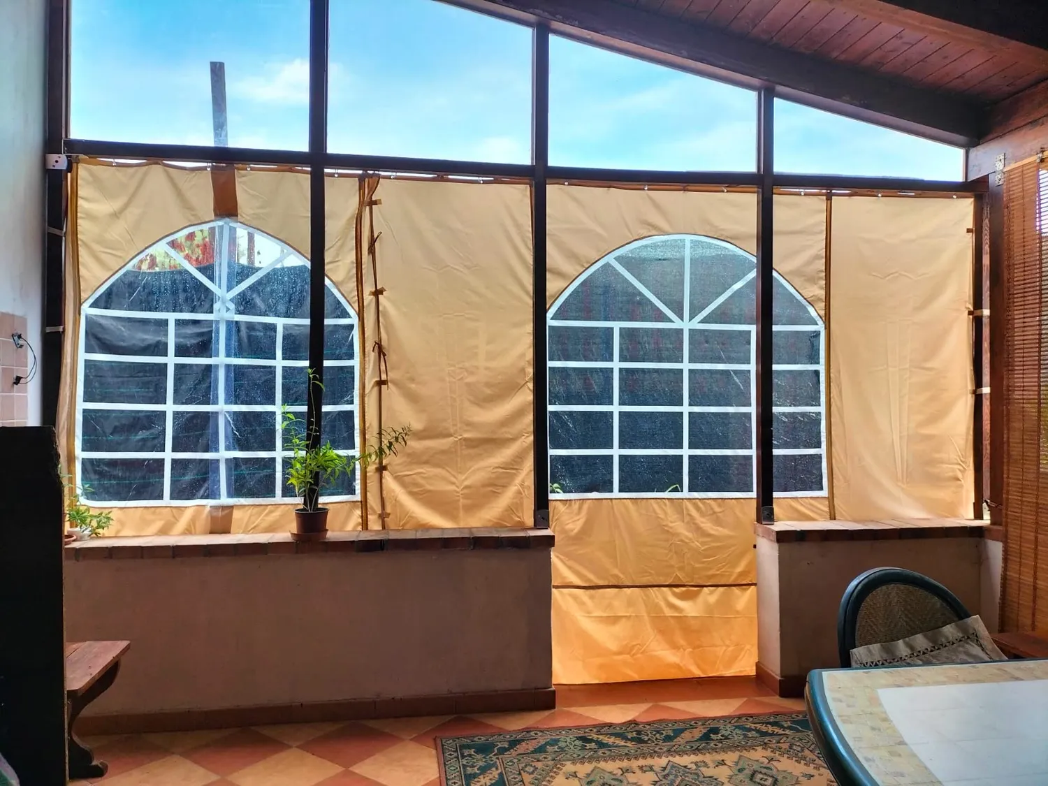 Quick Star Sahara 2 pareti laterali gazebo 3x3 m sabbia finestra