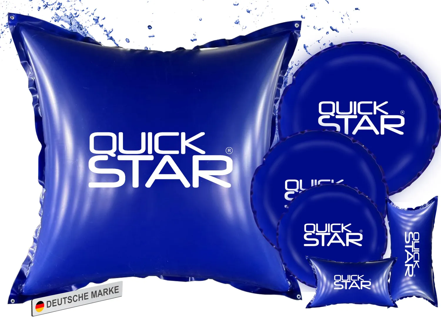 QUICK STAR Cuscino Piscina Invernale 120x120 cm Blu Gonfiabile