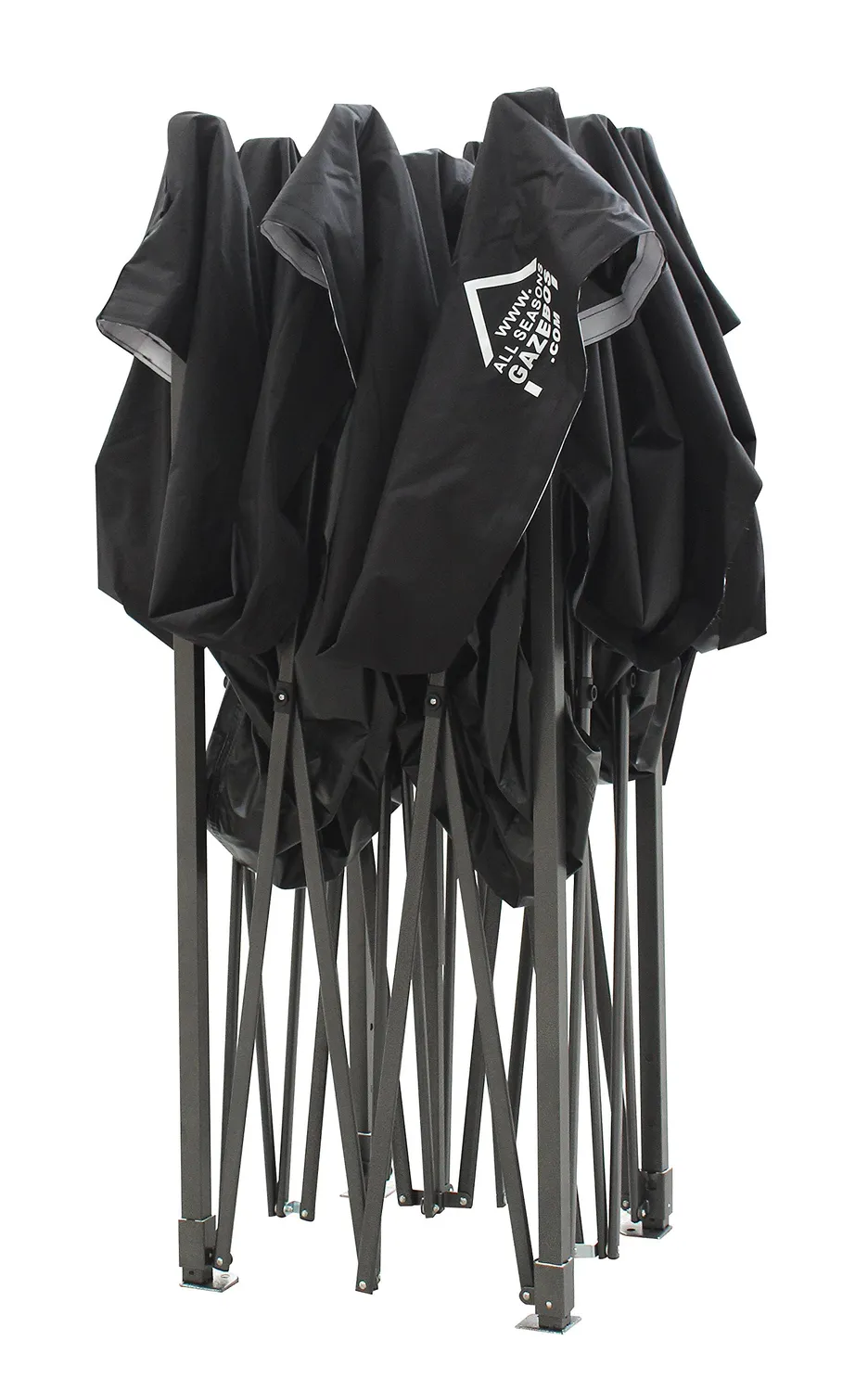 All Seasons Gazebos Robusto 3x3 m gazebo pieghevole nero impermeabile