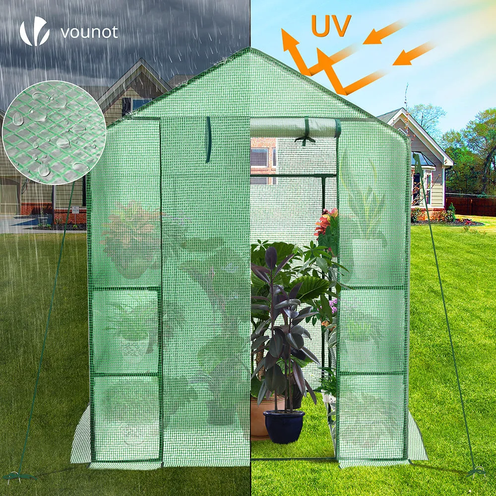 VOUNOT Serra Giardino Verde 143x143x195 cm con Ripiani PE