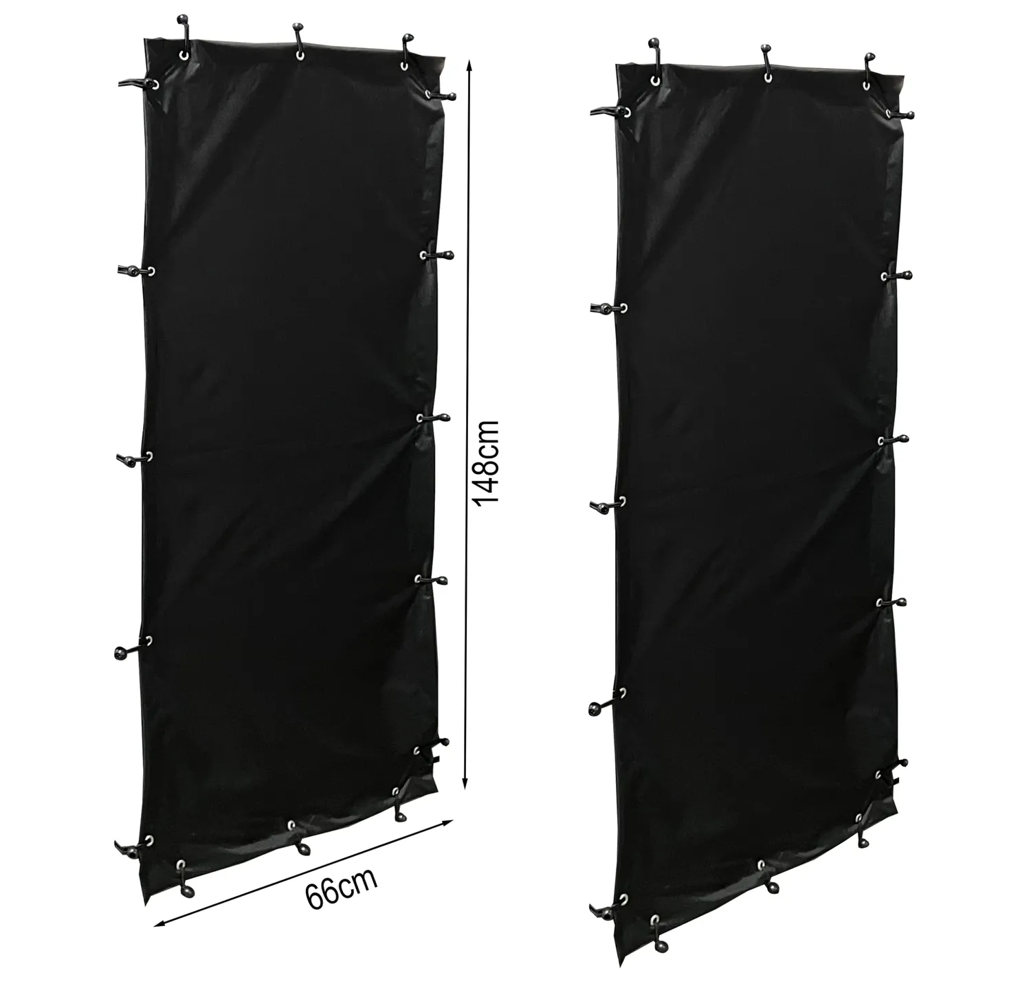Quick Star teli laterali legnaia 66x148 cm neri 2 pezzi