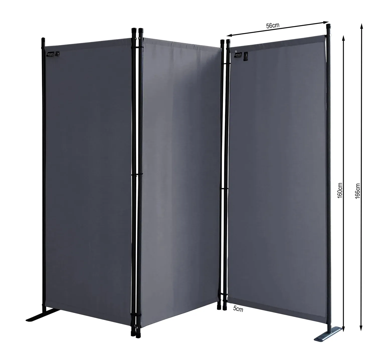 Quick Star 170x165 cm Paravento 3 Ante Blu 2 Pezzi