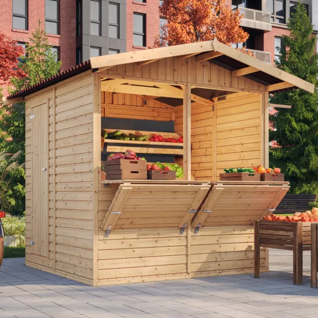 Timbela M149 chiosco in legno 205x199 cm 4 m2 richiudibile