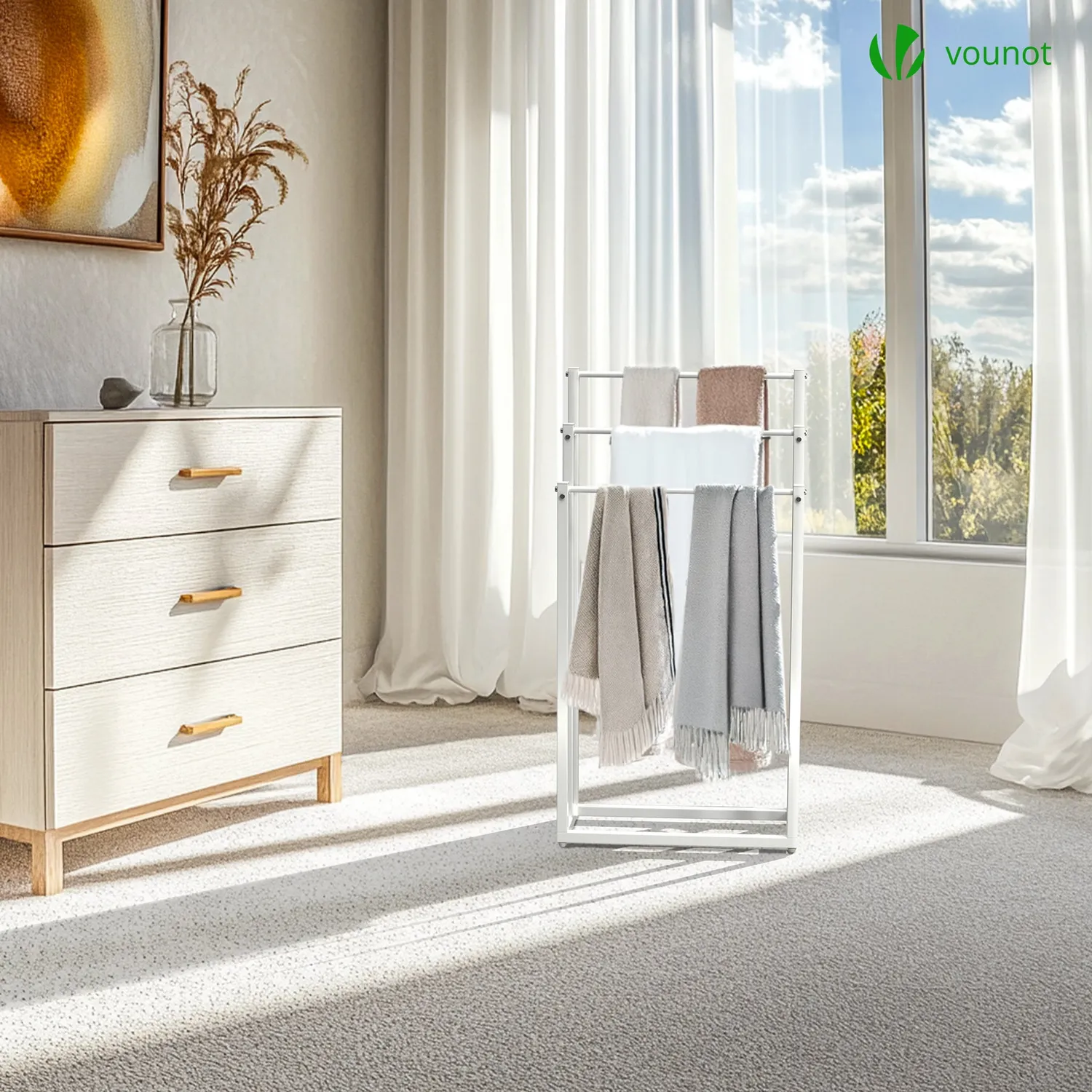 Vounot portasalviette piantana bagno bianco 3 livelli