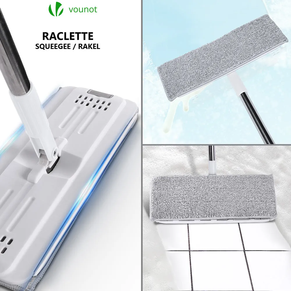 VOUNOT Mocio Piatto con Secchio Strizzatore Bianco 6 Panni