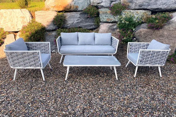 Giardini di Maggio Bucaneve Bianco salotto da giardino 4 pezzi corda