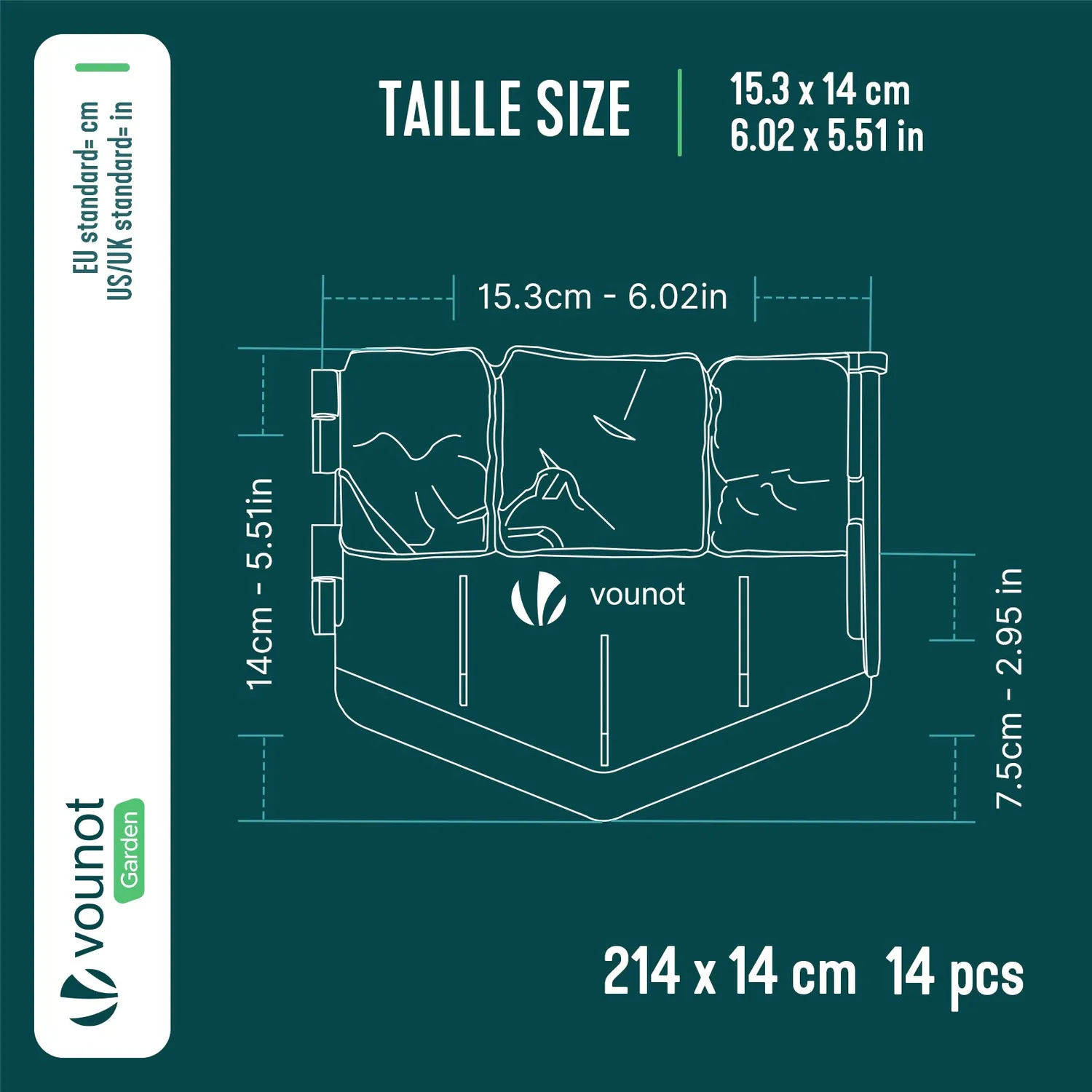 Vounot Bordura Giardino Effetto Pietra 2,14 m Terracotta 14 pz