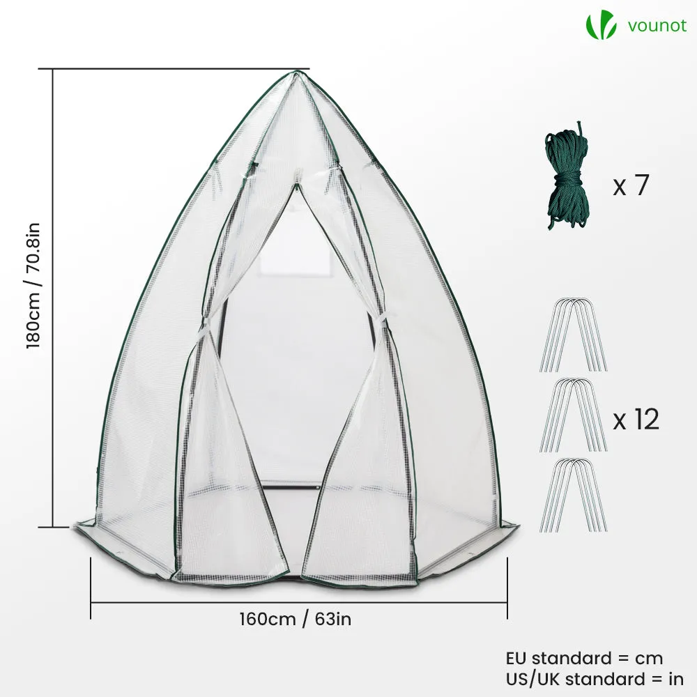 VOUNOT serra da giardino cupola 160x160x180cm bianca