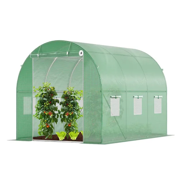 VOUNOT serra tunnel giardino 6 m² acciaio galvanizzato con finestre