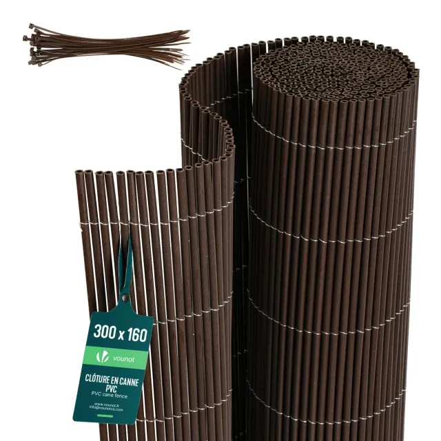 Vounot Cannicciato PVC Frangivista 160x300cm Effetto Vimini