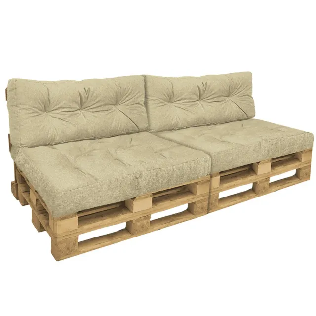 VOUNOT Set 4 Cuscini Pallet Beige 120x80cm Esterno Sfoderabili