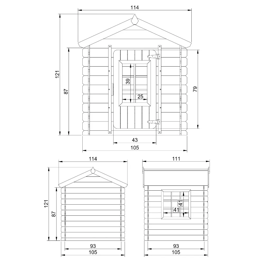Timbela M570 casetta bambini legno 105x105 cm