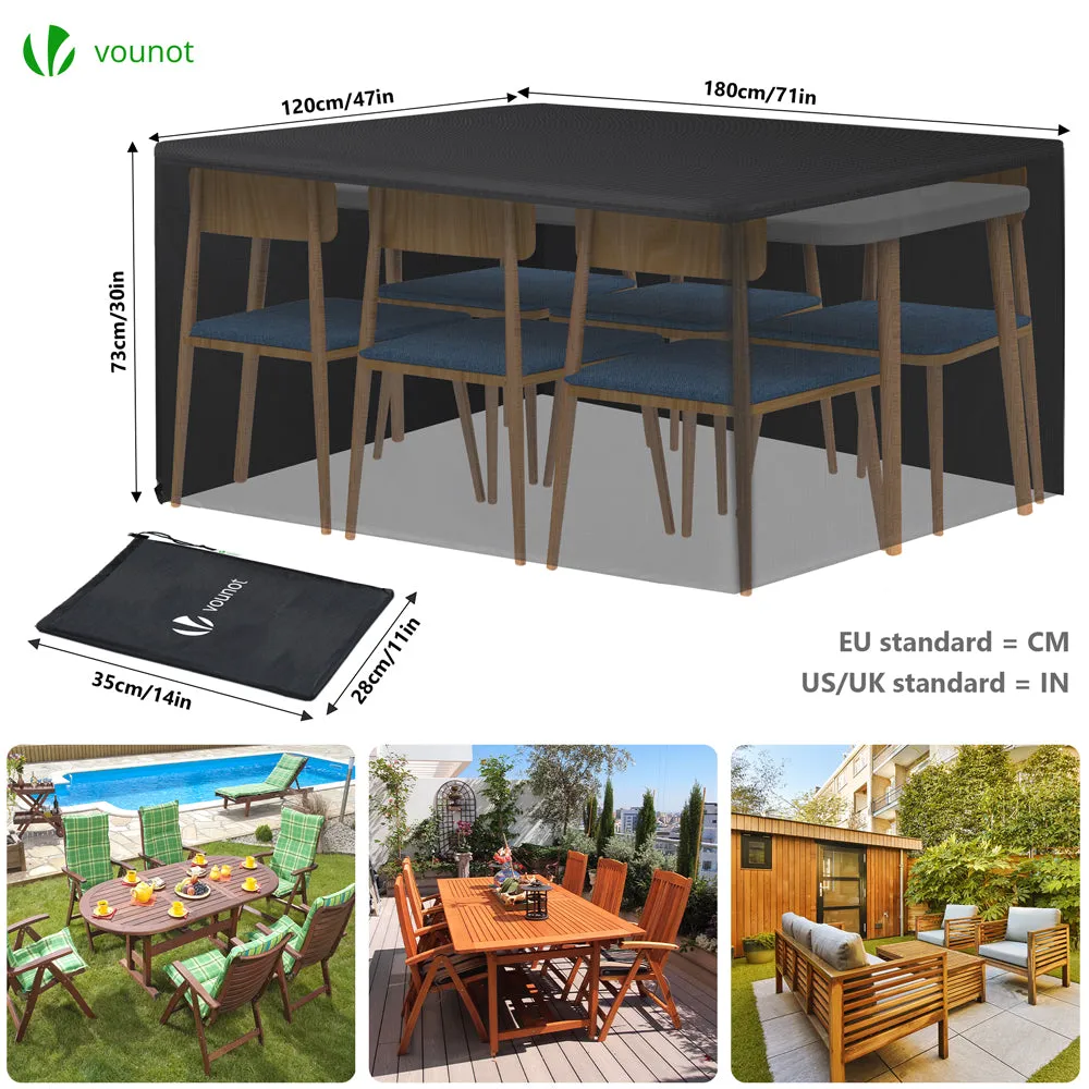 VOUNOT Telo mobili giardino 180x120x73 nero 420D