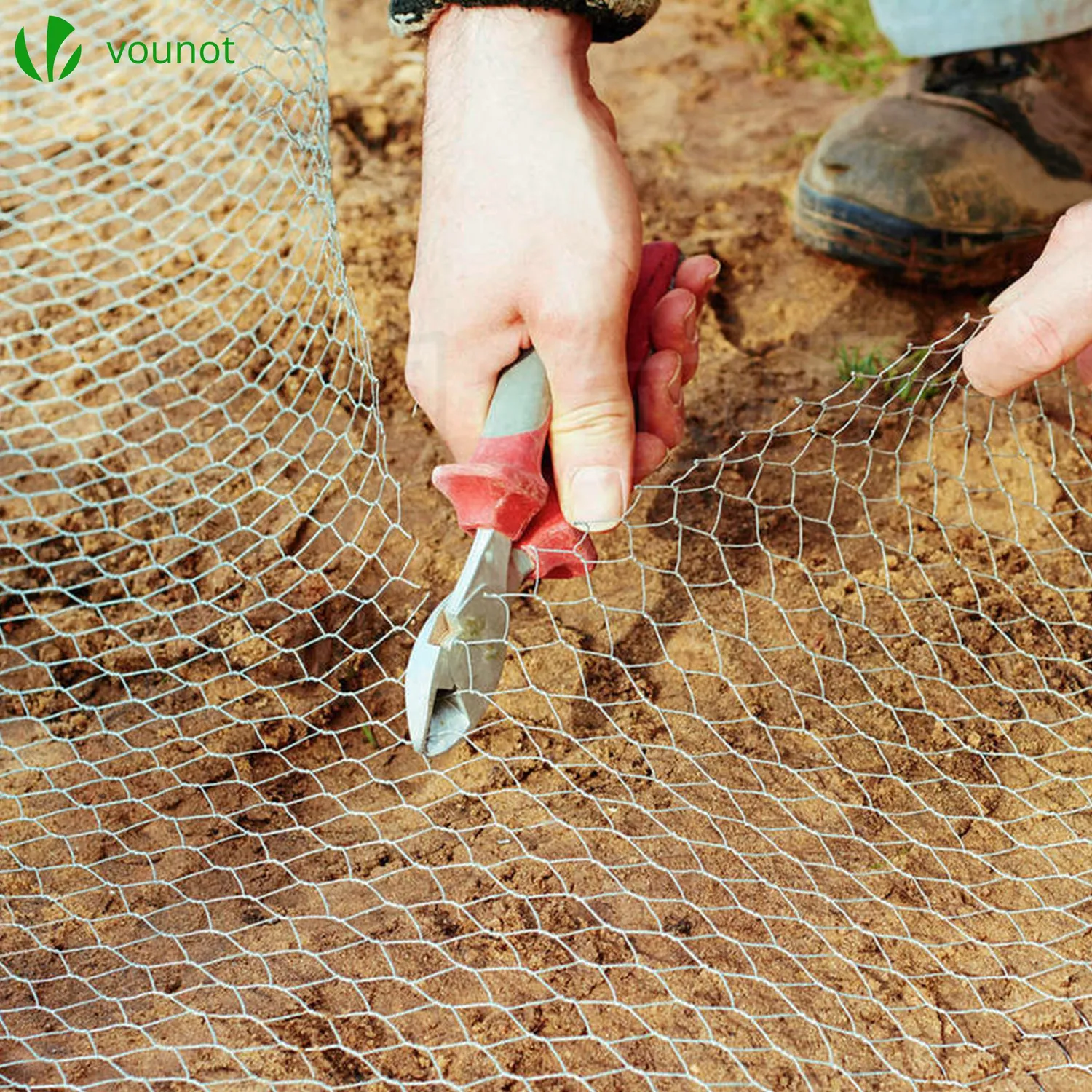 Vounot rete per pollaio 1x50 m verde maglia 13 mm