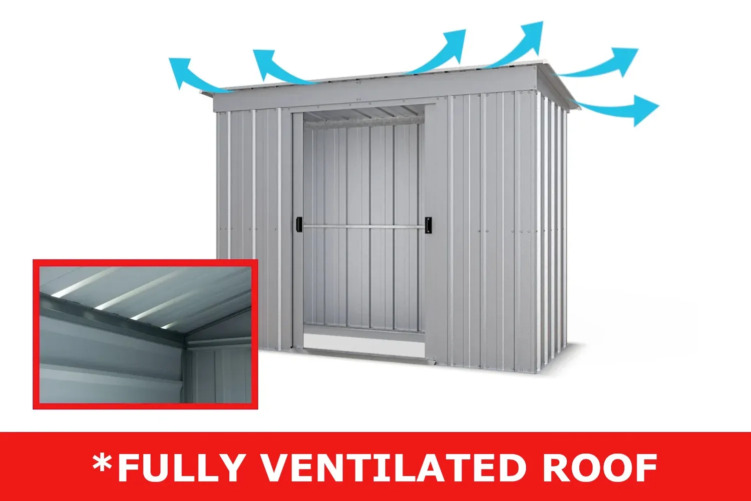 Yardmaster Castleton Pent 10x4 capanno metallo grigio