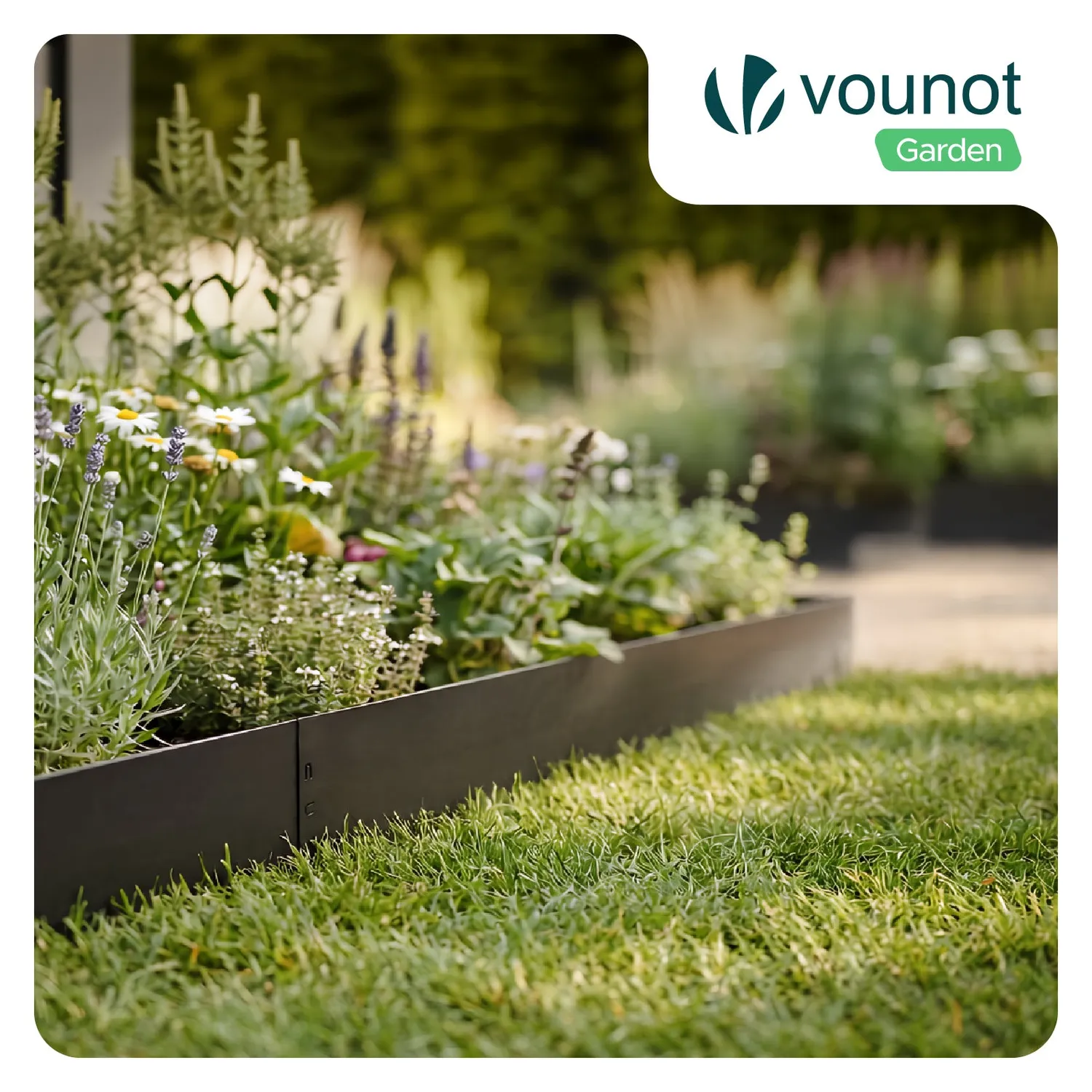 Vounot Bordura Giardino Metallo Nero 100x13 cm 20 Pezzi
