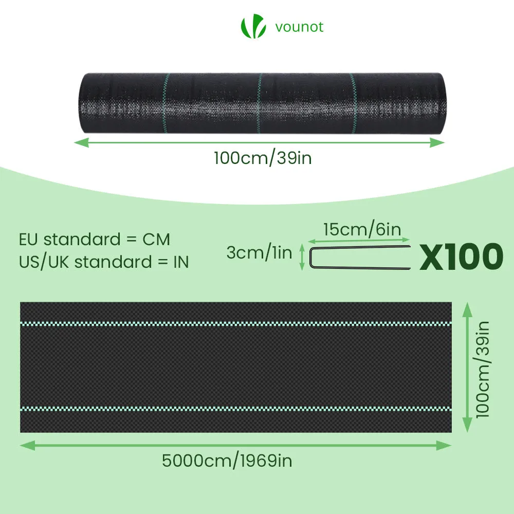 Vounot telo pacciamatura antierbacce nero 50x1 m 100 picchetti