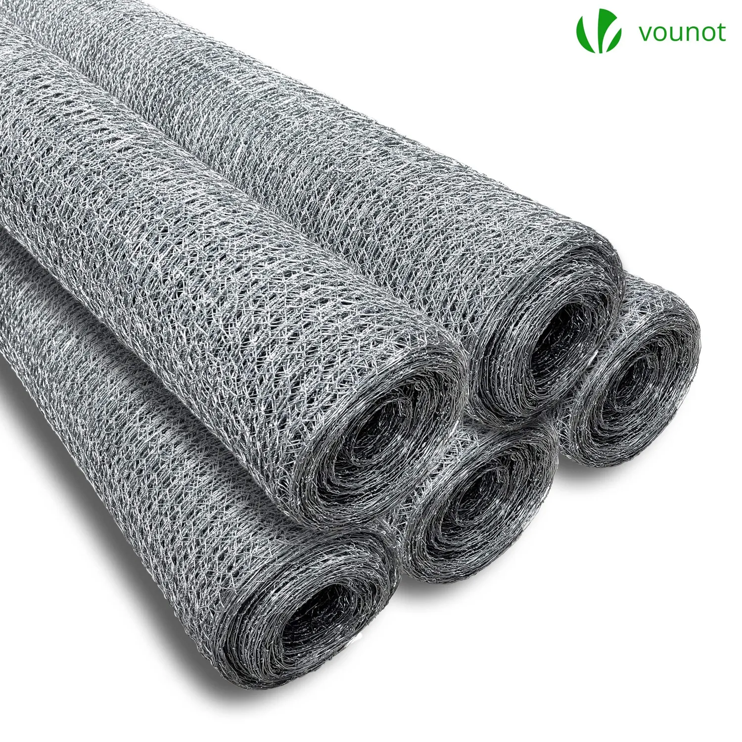 VOUNOT rete pollaio zincata 1x10 m maglia 13 mm filo 0,8 mm