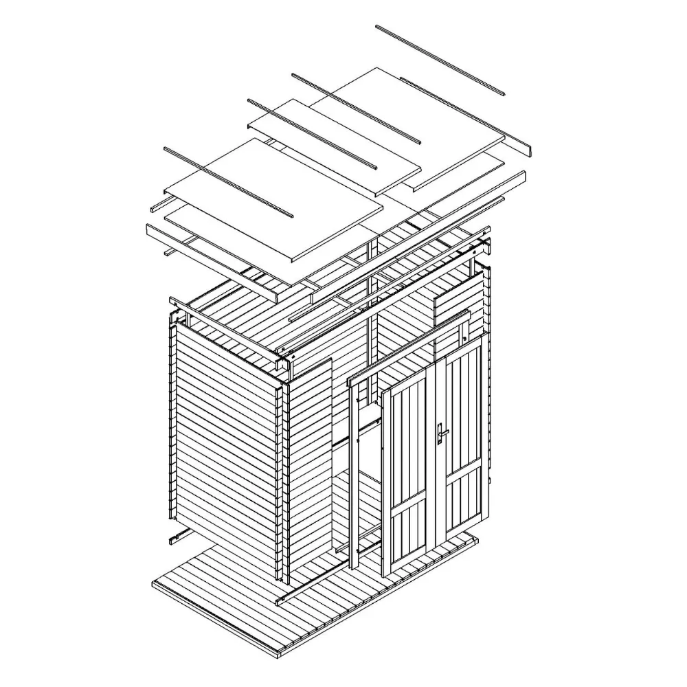 Timbela M311F1 casetta legno da giardino 200x130 cm doppia