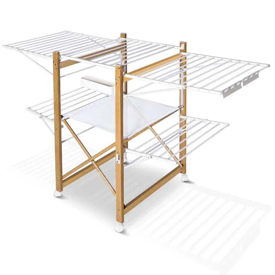 Vounot Deluxe stendibiancheria pieghevole bianco 30 m con ruote
