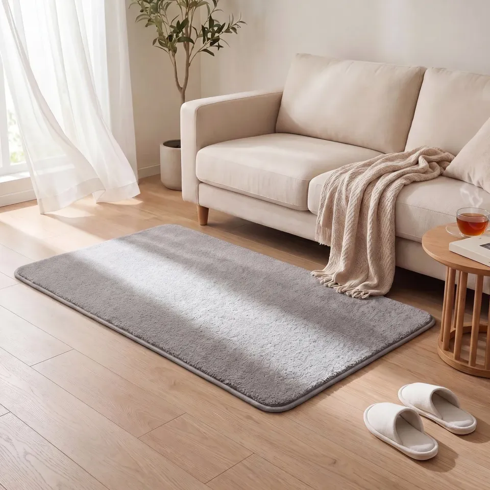 VOUNOT Tappeto Soggiorno Pelo Corto Grigio 80x150 cm