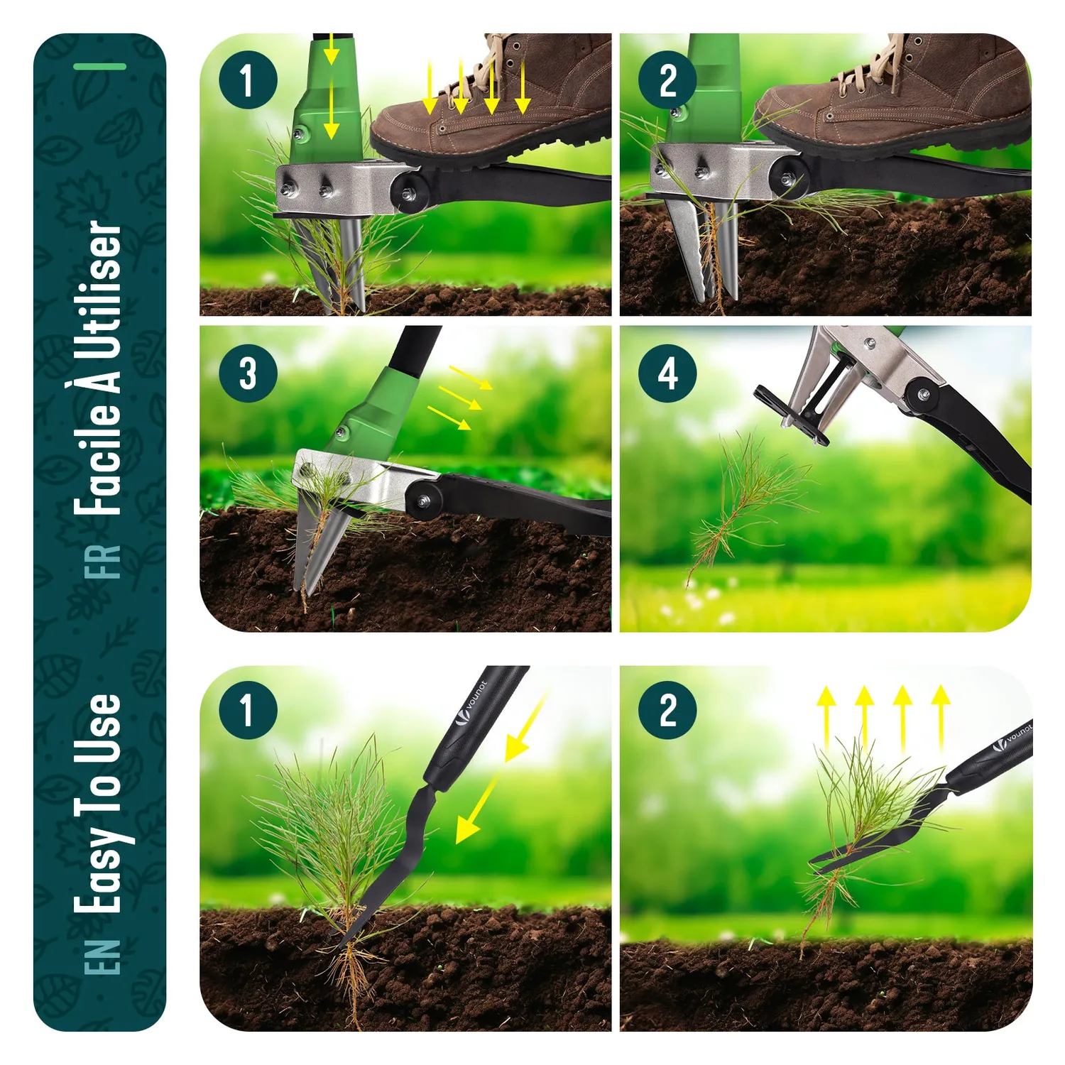 Vounot estirpatore erbacce manuale 100 cm + forchetta