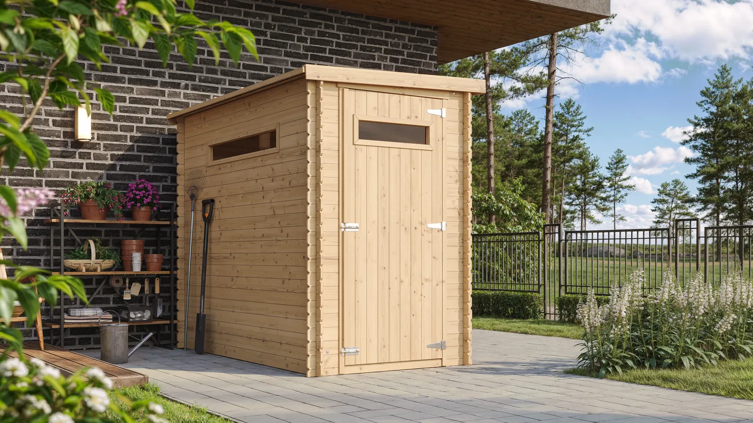 Timbela M306A casetta legno 130x235 cm 3 m2 con finestre