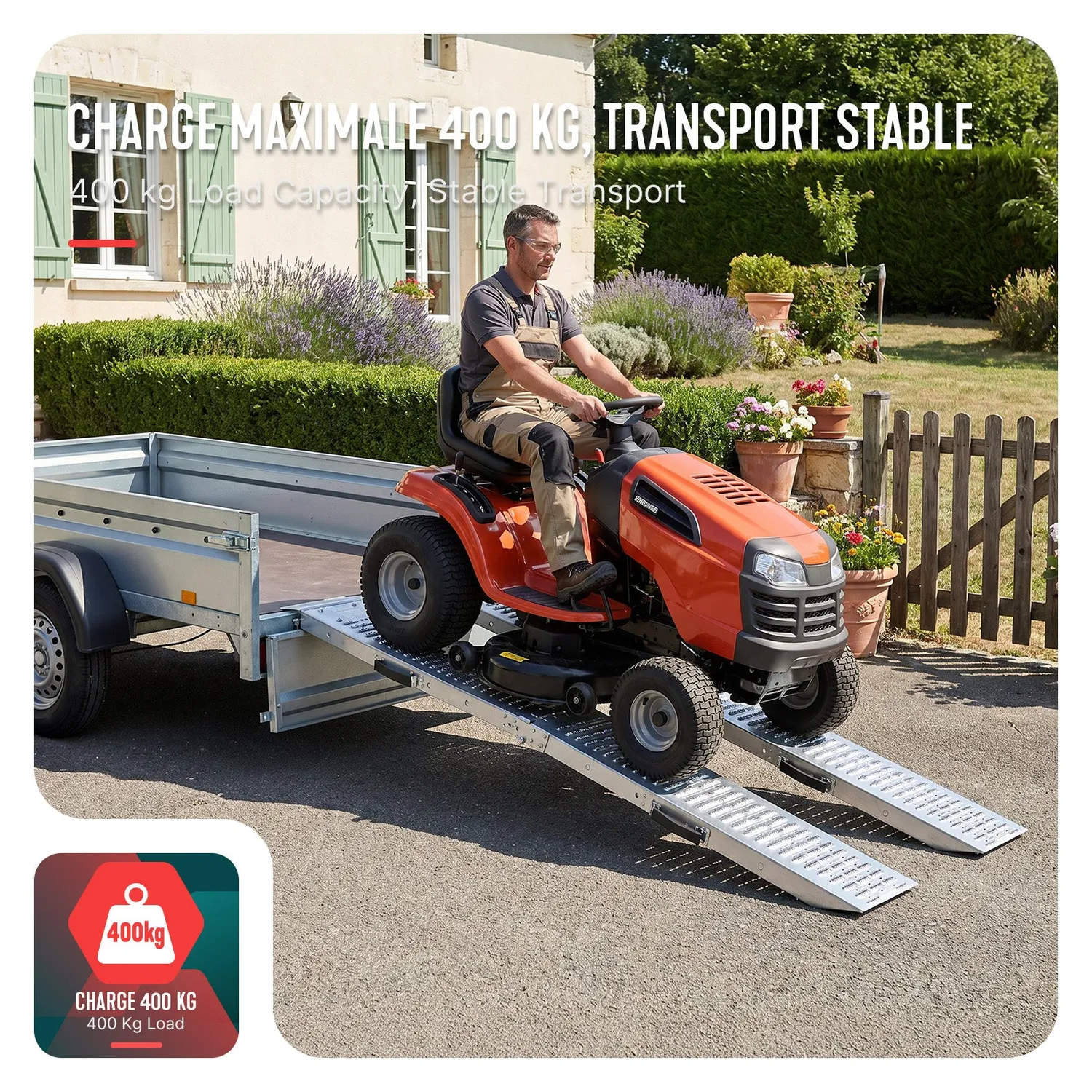 VOUNOT Rampe carico pieghevoli 160 cm acciaio 400 kg 2 pz