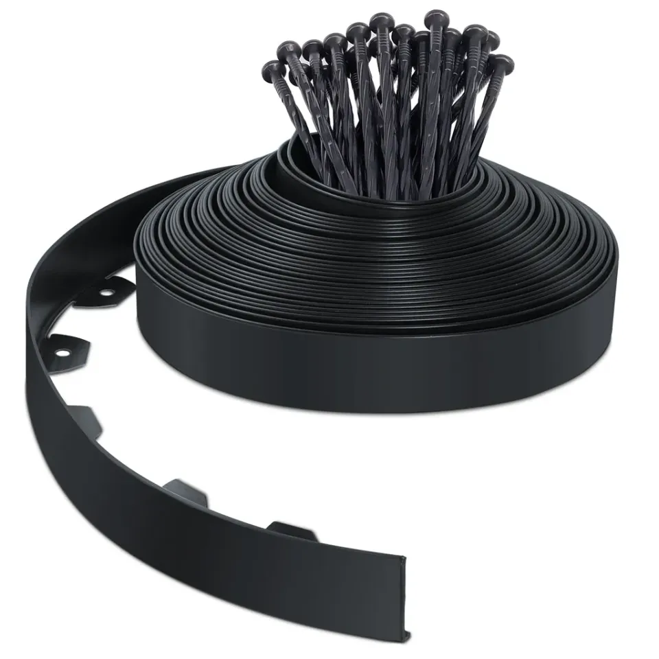 VOUNOT Bordura Giardino PVC 20 m Nera Flessibile