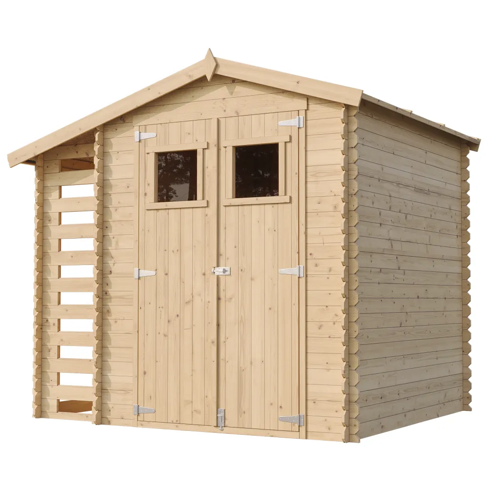 Timbela M386 casetta legno 256x200 cm 5 m2 porte larghe