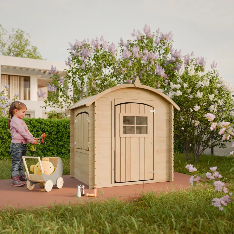 Timbela M505 casetta bambini 130x106 cm con pavimento