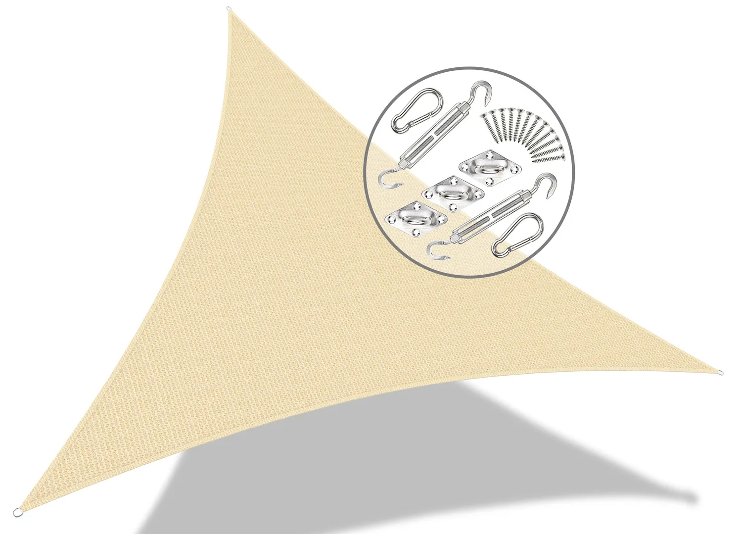 VOUNOT Vela Ombreggiante Triangolo 3x3m Grigia HDPE
