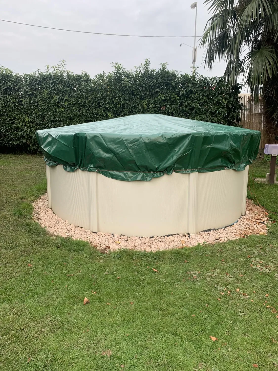 Quick Star telo piscina rotonda 420 cm nero 200 g/mq invernale