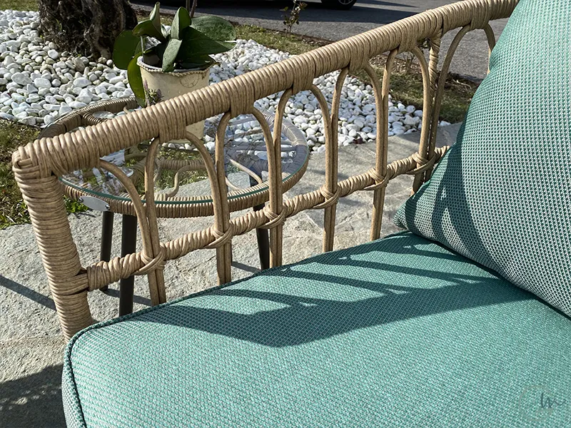 Giardini di Maggio Giunco Salotto 2 posti polyrattan tavolino vetro