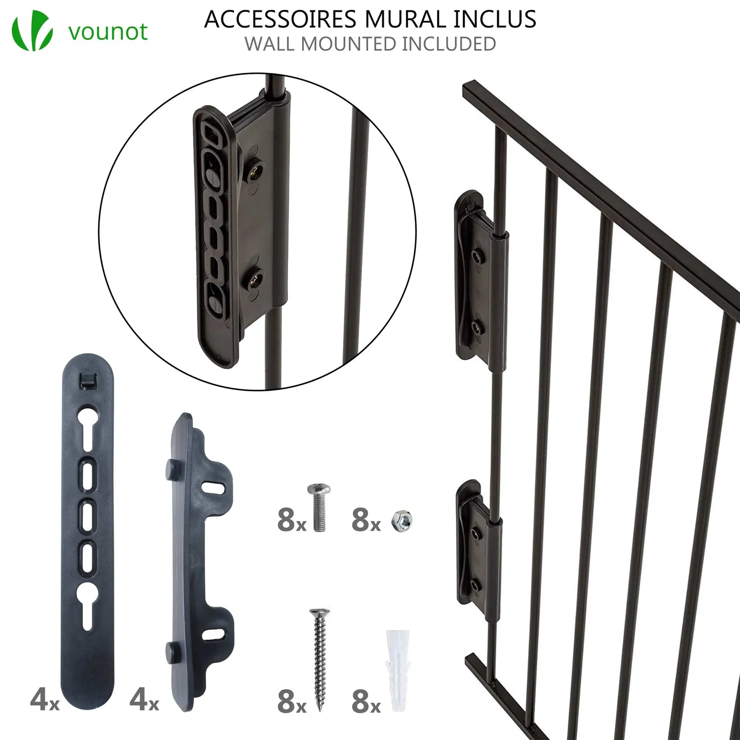 VOUNOT Barriera Camino 3m 5 Pannelli Porta Metallo