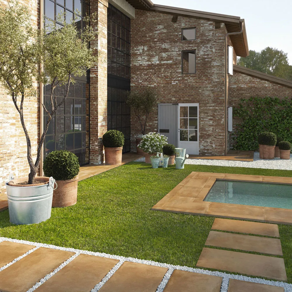 Progetto Esterno Cottotoscana20 Pavimento Gres Effetto Cotto