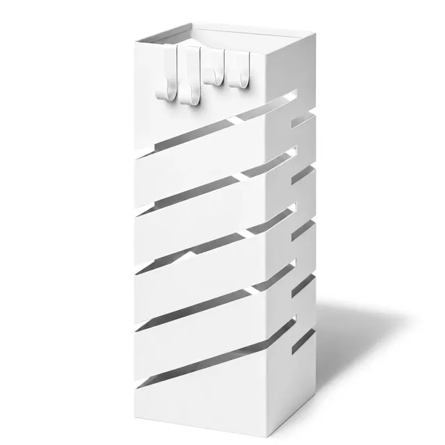 VOUNOT Diagonal portaombrelli metallo bianco 15,5x15,5x43,5 cm traforato