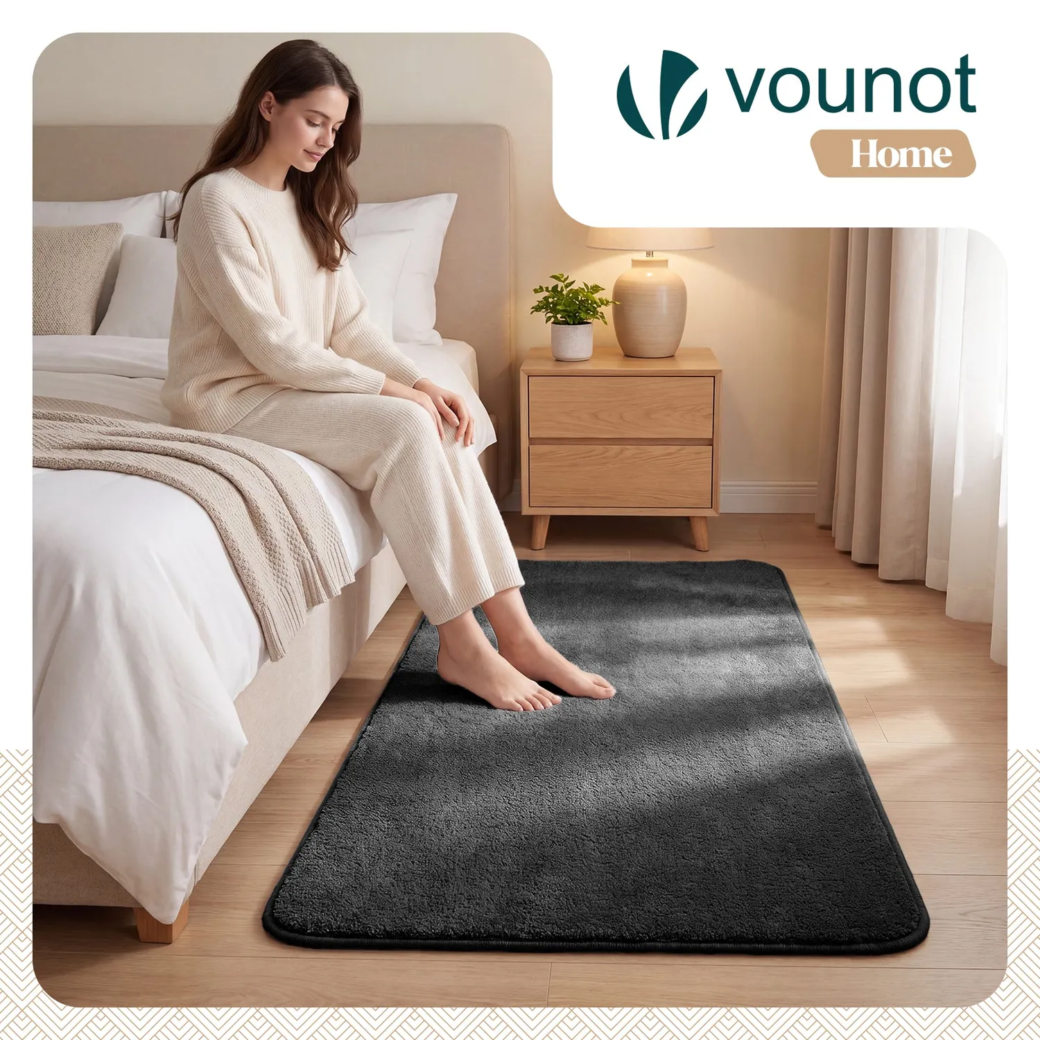 VOUNOT Tappeto salotto pelo corto 120x160 antracite antiscivolo