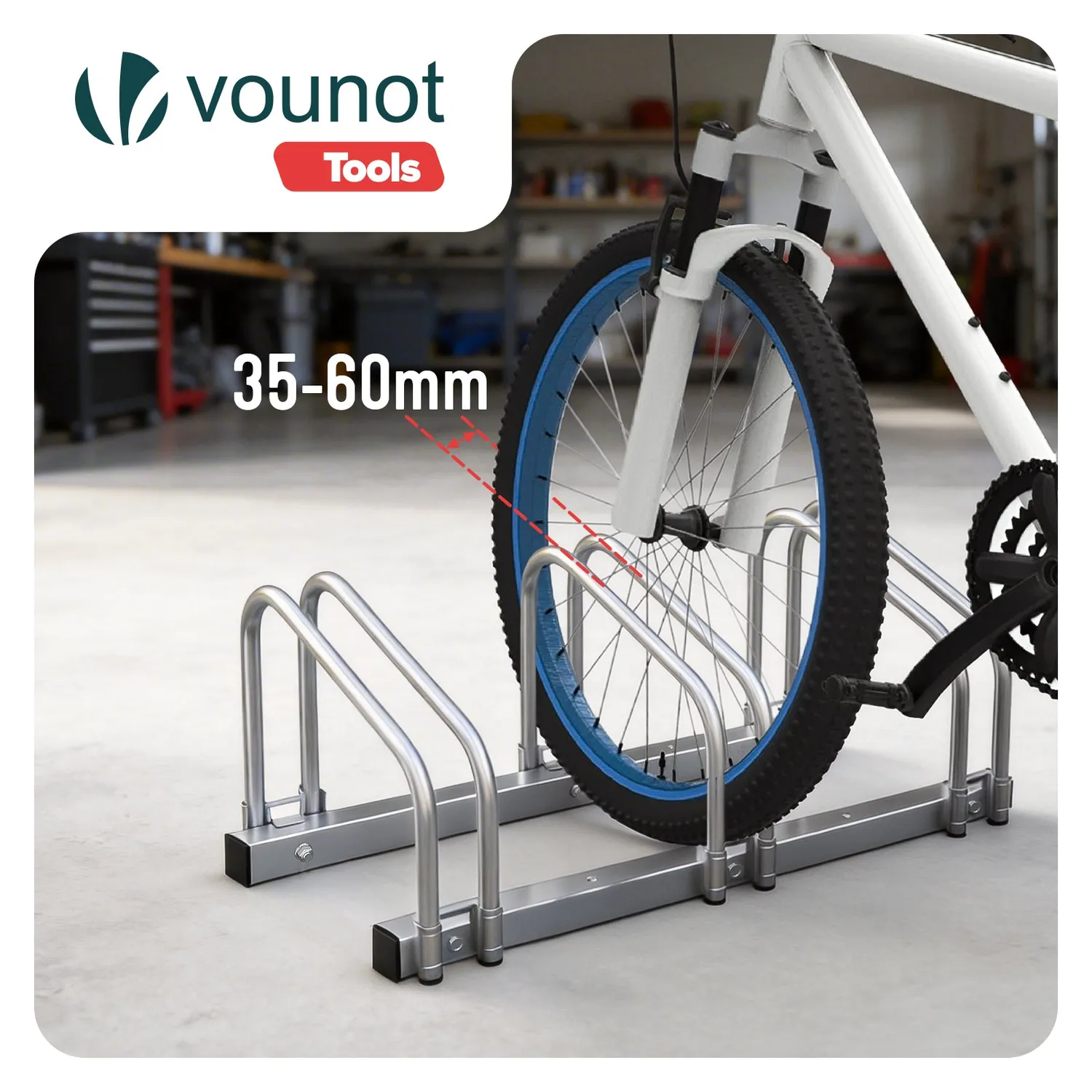 VOUNOT Portabici Acciaio Muro Pavimento 3 Bici 70cm
