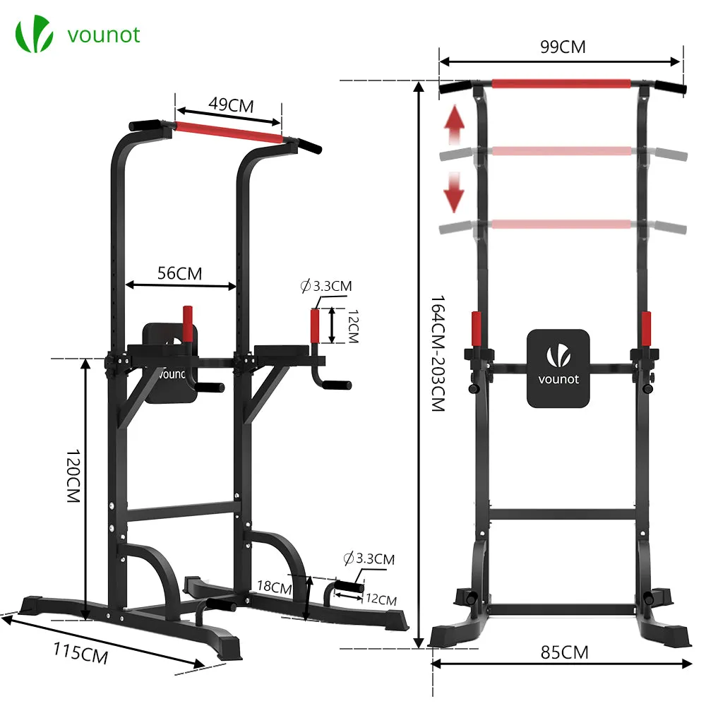 VOUNOT Torre Multifunzione stazione fitness 164-203cm 120kg