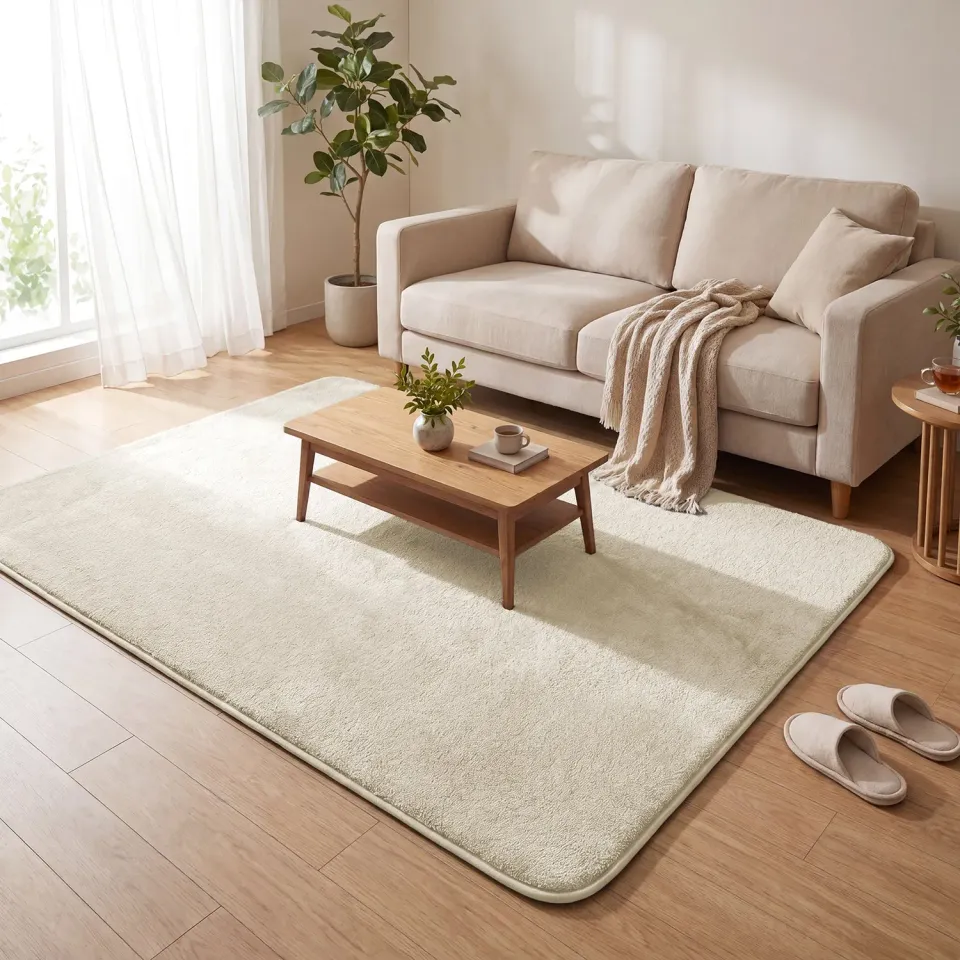 VOUNOT Tappeto Soggiorno 140x200 Beige Pelo Raso