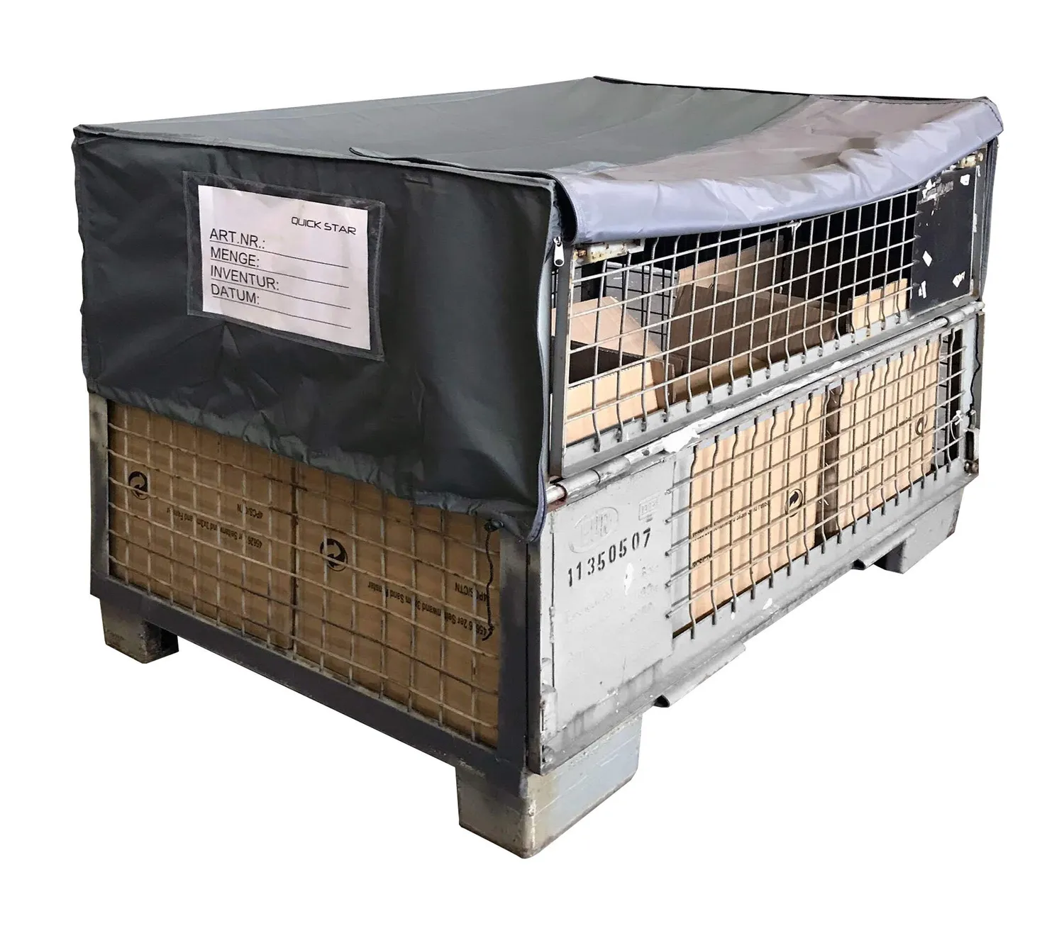 Quick Star copripallet grigio 125x85x50 cm 5 pezzi con zip